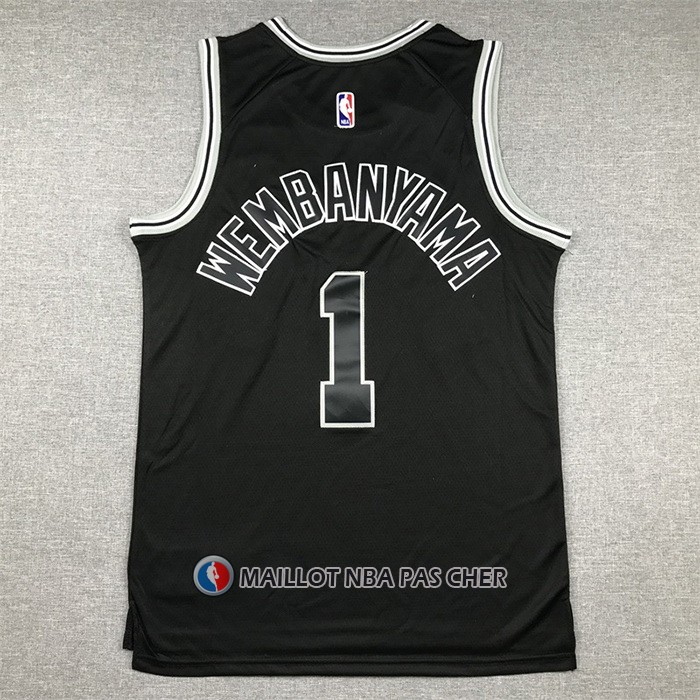 Maillot San Antonio Spurs Victor Wembanyama NO 1 Classic 2022-23 Noir